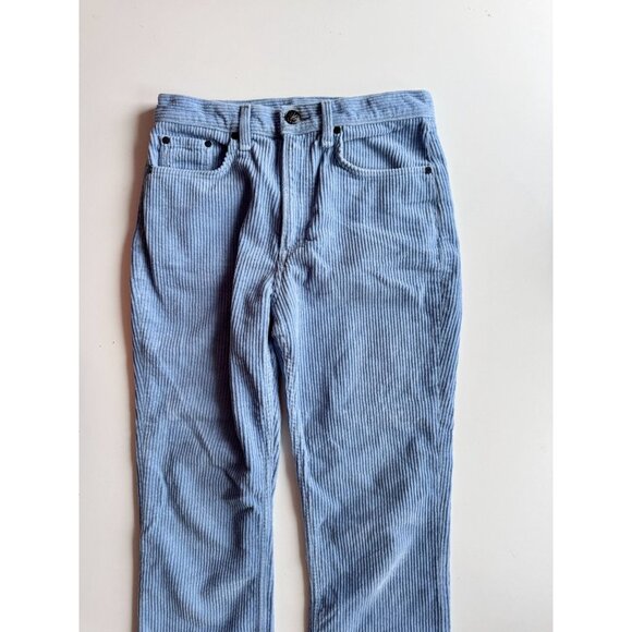 RAG & BONE Riviera Blue Cotton Corduroy Cropped Straight Leg Pants, Size 27 - Picture 4 of 12